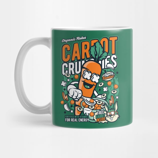 Retro Cartoon Cereal Box // Carrot Crunchies // Funny Vintage Breakfast Cereal by SLAG_Creative